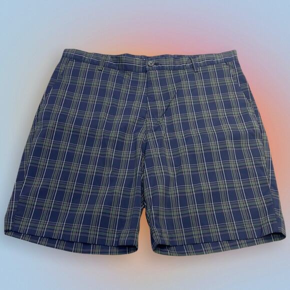 CHAPS GOLF Men’s 38 Blue / Green Plaid Performance Shorts - Picture 1 of 4